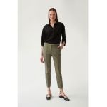 Pantaloni chino crop cu talie medie