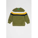 Bluza sport de bumbac cu insertii in dungi