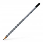 Creion Grafit B Faber-Castell Grip 2001, cu Radiera, Argintiu