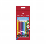 Set 12 Creioane Colorate cu Radiera Faber Castell Eco, Hexagonale