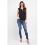 Bluza din bumbac cu decolteu in V
