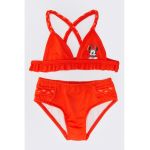Costum de baie in doua piese cu imprimeu cu Minnie Mouse