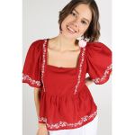 Bluza cu peplum si decolteu patrat