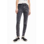 Blugi slim fit cu aspect decolorat
