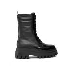 Botine Calvin Klein Jeans Flatform Knee Boot Laceup Lth Wn YW0YW01137 Negru