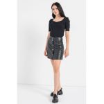 Bluza cu maneci scurte si aspect lucios