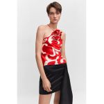Bluza de satin cu aplicati florala Rosh