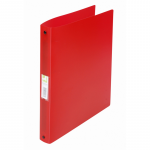 Caiet Mecanic 4 Inele - D25mm, Coperti Flexibile Pp, Q-connect - Rosu Transparent