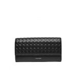 Portofel Mare de Damă Calvin Klein Calvin Mini Quilt Large Trifold K60K611895 Negru