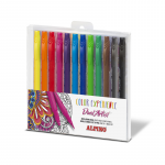 Carioca Cu 2 Capete, Varf Liner 0.7mm/tip Pensula, 12 Culori/set, Alpino Color Experience