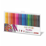 Carioca Cu 2 Capete, Varf Liner 0.7mm/tip Pensula, 24 Culori/set, Alpino Color Experience