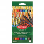 Carioci Derwent Academy, Cu 2 Capete, Varf Tip Pensula Si Ascutit, 8 Buc/set, Diverse Culori