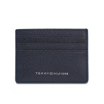 Etui pentru carduri Tommy Hilfiger Th Struc Leather Cc Holder AM0AM11606 Bleumarin