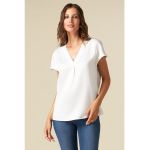 Bluza cu maneci scurte si aspect satinat