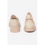 Pantofi loafer din piele ecologica cu toc masiv