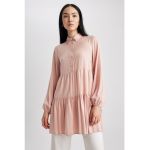 Bluza cu model stratificat si fenta cu nasturi