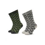 Set de 2 perechi de șosete lungi de damă KARL LAGERFELD Monogram Perforated 225W6006 Colorat