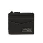 Etui pentru carduri Calvin Klein Jeans Logo Plaqueid Cardholder W/Zip K50K510130 Negru