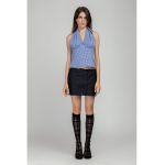 Bluza din amestec de bumbac cu decolteu halter