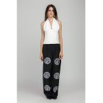 Bluza din amestec de bumbac cu decolteu halter
