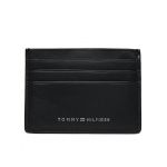Etui pentru carduri Tommy Hilfiger Th Spw Leather Cc Holder AM0AM11845 Negru