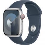 Apple Watch S9, Cellular, 41mm, Silver Aluminium Case, Storm Blue Sport Band, M/L