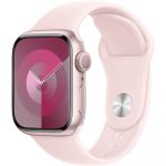 Apple Watch S9, GPS, 41mm, Pink Aluminium Case, Light Pink Sport Band - S/M