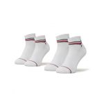Set de 2 perechi de șosete medii pentru bărbați Tommy Hilfiger 100001094 Alb