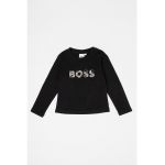 Bluza cu imprimeu logo si decolteu la baza gatului