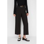 Pantaloni crop cu talie inalta si croiala ampla Buckle