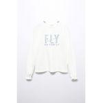 Bluza de bumbac cu broderie text