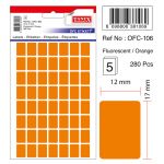 Etichete Autoadezive Color, 12 X 17 Mm, 280 Buc/set, Tanex - Orange Fluorescent