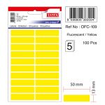 Etichete Autoadezive Color, 13 X 50 Mm, 100 Buc/set, Tanex - Galben Fluorescent