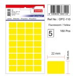 Etichete Autoadezive Color, 16 X 22 Mm, 160 Buc/set, Tanex - Galben Fluorescent