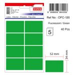 Etichete Autoadezive Color, 34 X 52 Mm, 40 Buc/set, Tanex - Verde Fluorescent