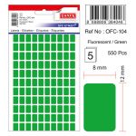 Etichete Autoadezive Color, 8 X 12 Mm, 550 Buc/set, Tanex - Verde Fluorescent