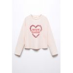Bluza de bumbac cu aplicatii frontale Cheri