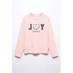Bluza de bumbac cu imprimeu text Joy