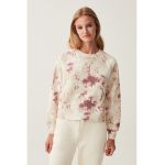 Bluza sport cu imprimeu tie-dye si maneci raglan