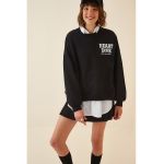 Bluza sport lejera cu model text