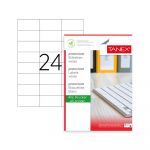 Etichete Autoadezive A4 Tanex, 24/Coala, Colturi Drepte, 100 Coli/Top, 70x37.125 mm