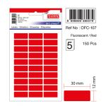 Etichete Autoadezive Color, 12 X 30 Mm, 150 Buc/set, Tanex - Rosu Fluorescent