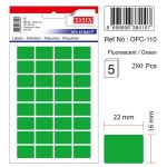 Etichete Autoadezive Color, 16 X 22 Mm, 160 Buc/set, Tanex - Verde Fluorescent