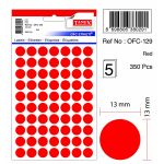 Etichete Autoadezive Color, D13 Mm, 350 Buc/set, Tanex - Rosu