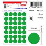 Etichete Autoadezive Color, D19 Mm, 175 Buc/set, Tanex - Verde