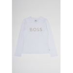 Bluza cu imprimeu logo si decolteu la baza gatului