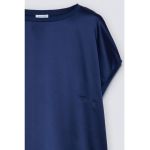 Bluza de satin cu maneci scurte