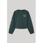 Bluza din bumbac cu decolteu la baza gatului