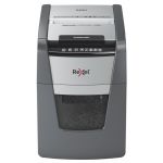 Distrugator Documente Automat Rexel Optimum 100m, P5, Micro-cut (particule), 100 Coli, Cos 34l, Negru
