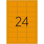 Etichete Color Autoadezive, 24/a4, 70 X 37mm, 25 Coli/top, Tanex - Orange Fluorescent